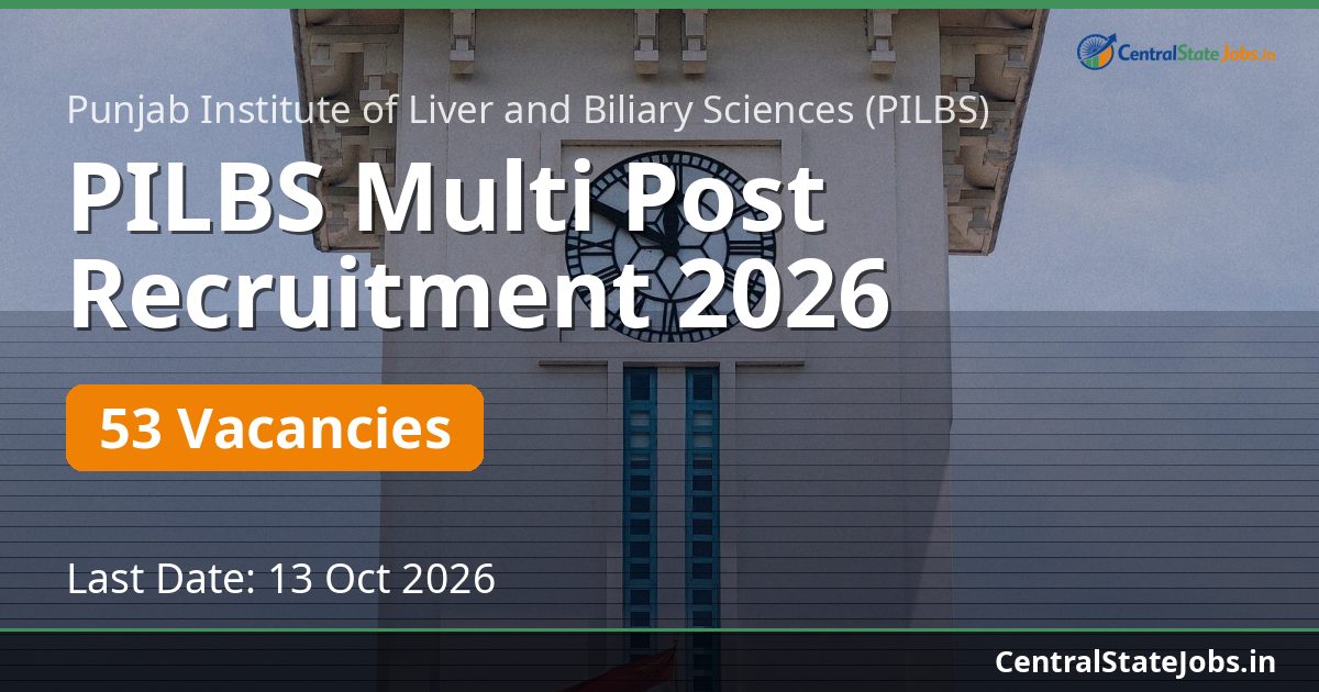 PILBS Multi Post Recruitment 2026 — 53 Vacancies