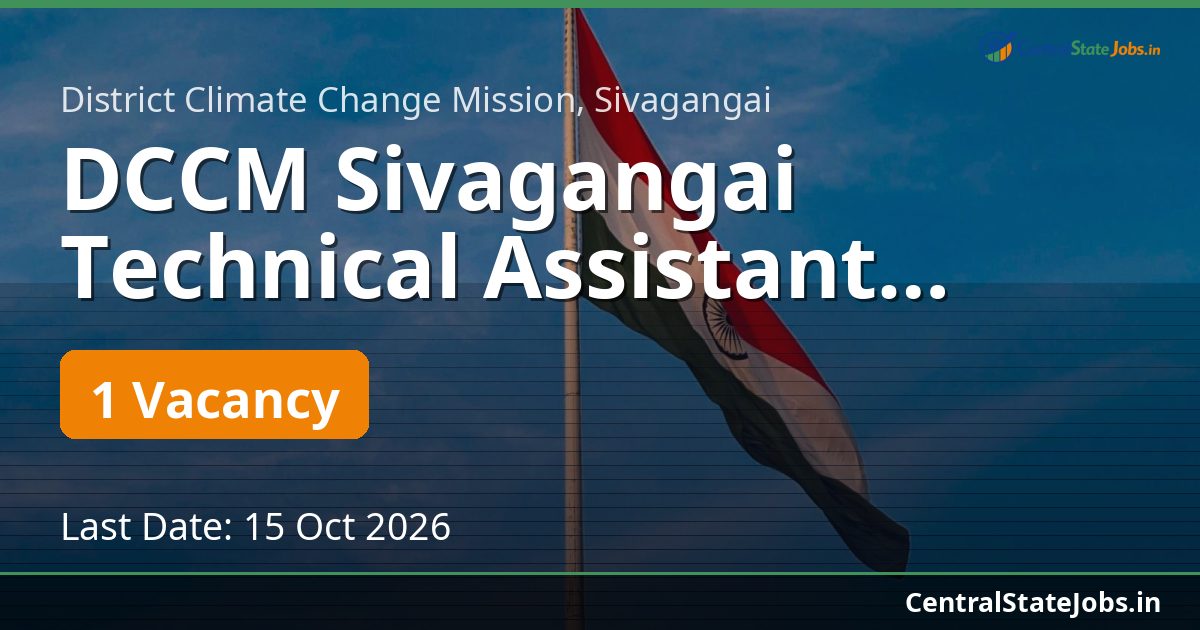 DCCM Sivagangai Technical Assistant Recruitment 2026