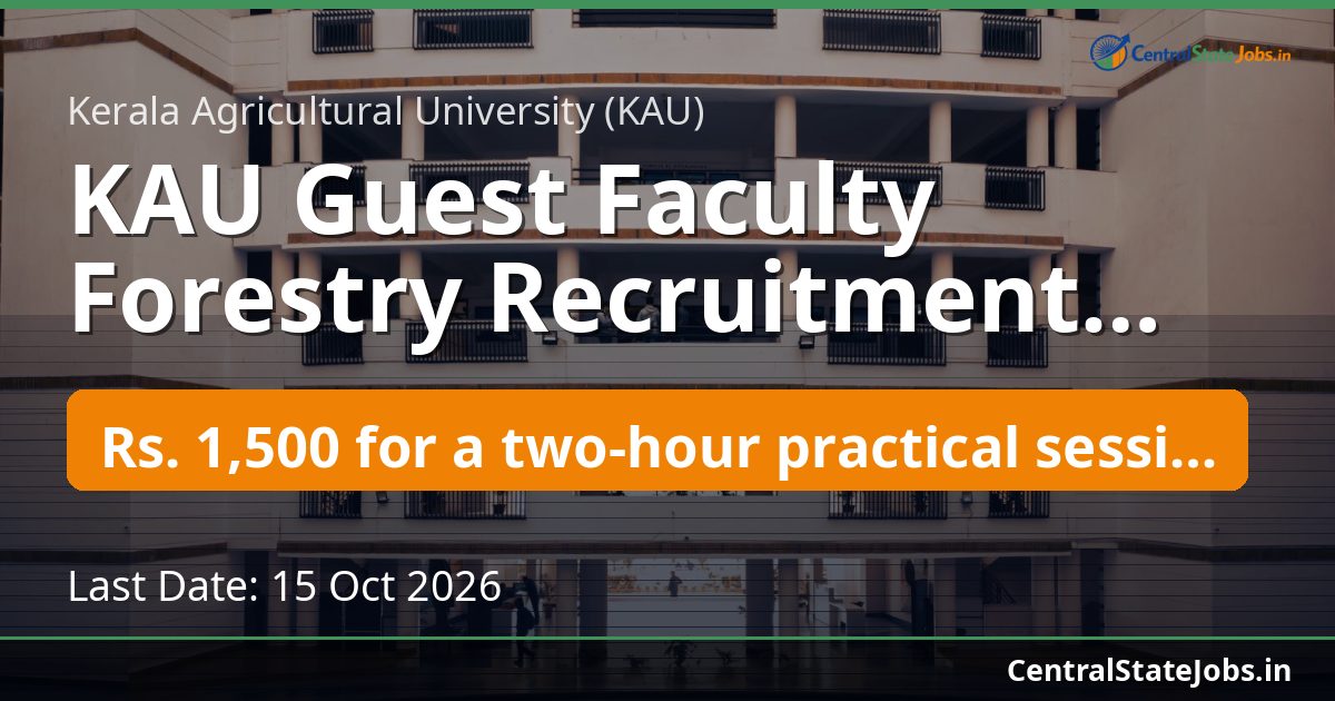 KAU Guest Faculty Forestry Recruitment 2026