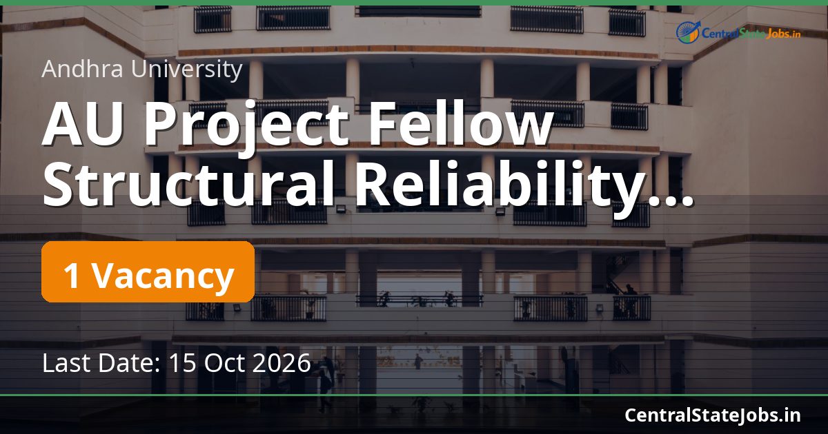 AU Project Fellow Structural Reliability Recruitment 2026