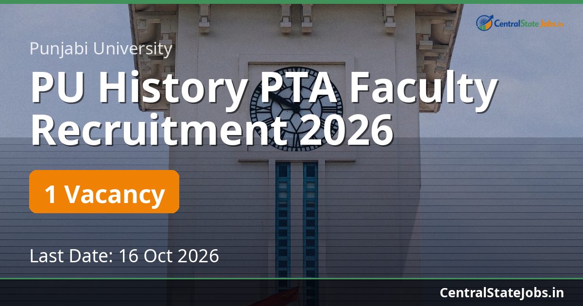 PU History PTA Faculty Recruitment 2026