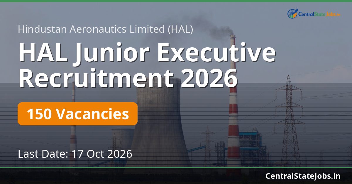 HAL कनिष्ठ कार्यकारी भरती 2026 – 150 पदे