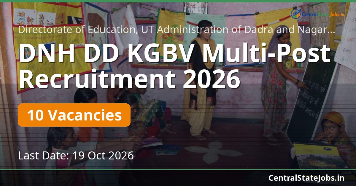 DNH DD KGBV Multi-Post Recruitment 2026