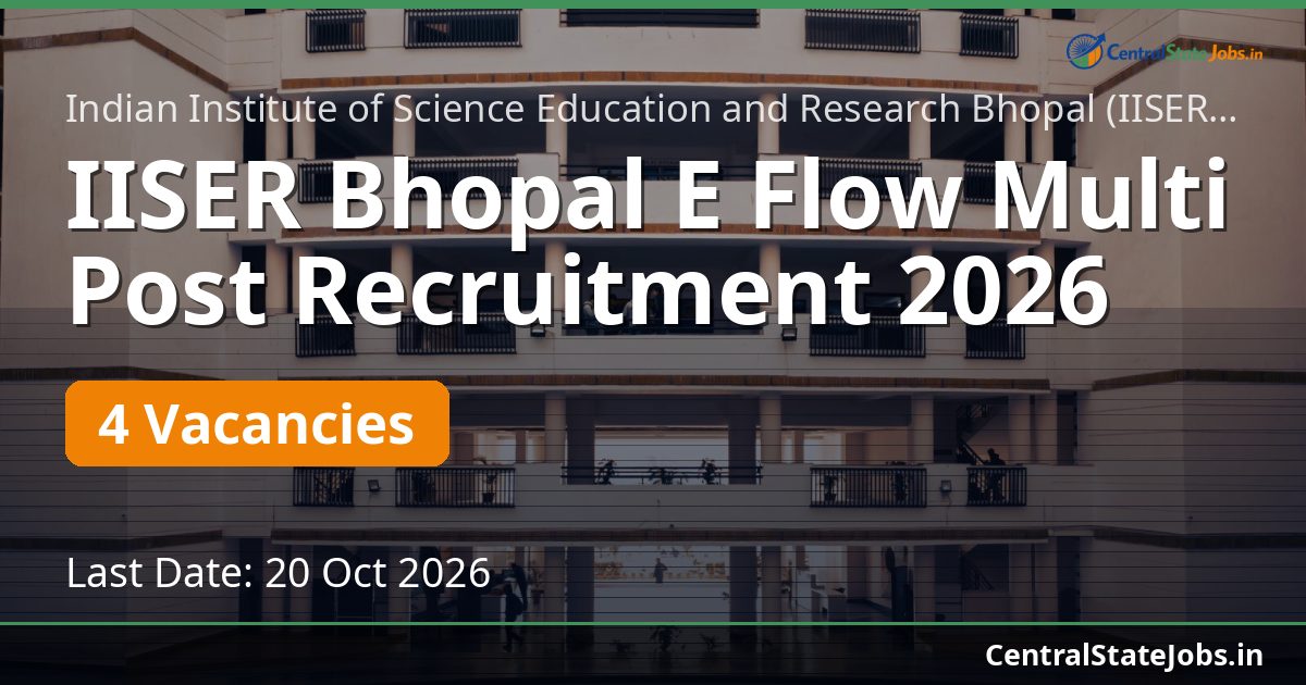IISER Bhopal E Flow Multi Post Recruitment 2026