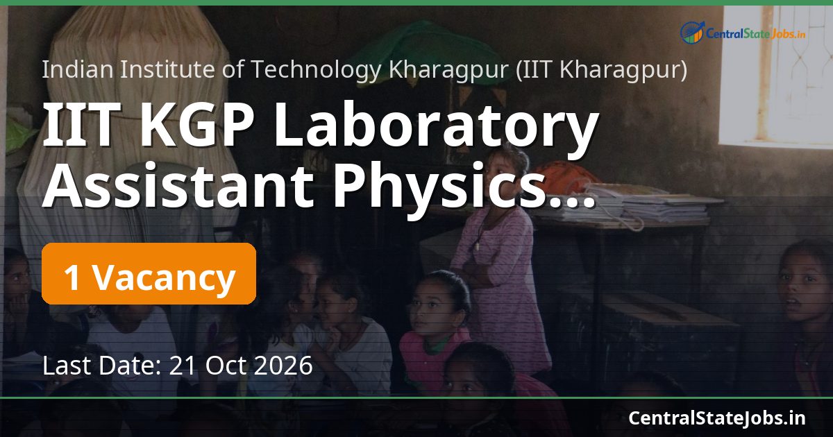 IIT KGP Laboratory Assistant Physics Recruitment 2026