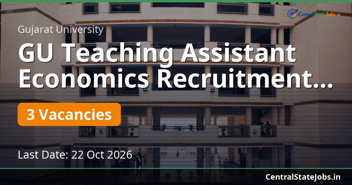 GU Teaching Assistant Economics Recruitment 2026