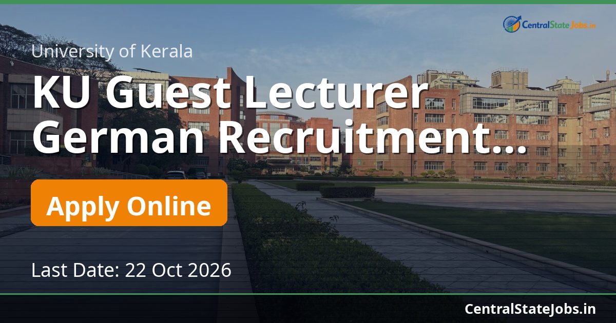KU Guest Lecturer German Recruitment 2026