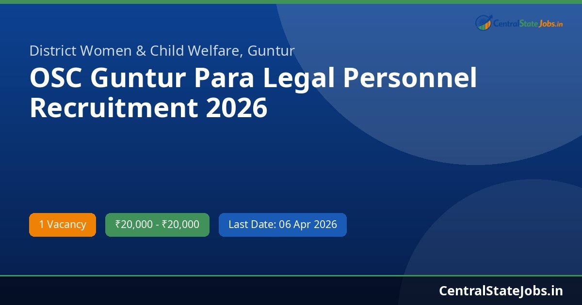 OSC Guntur Para Legal Personnel Recruitment 2026