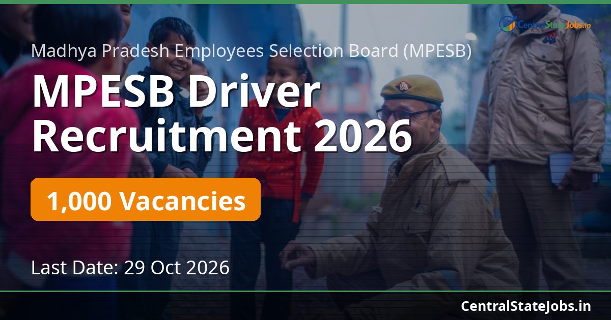 MPESB चालक भर्ती 2026 – 1000 पद