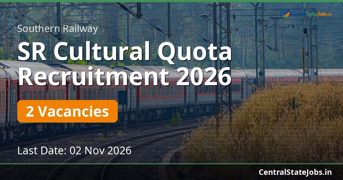 SR Cultural Quota Recruitment 2026