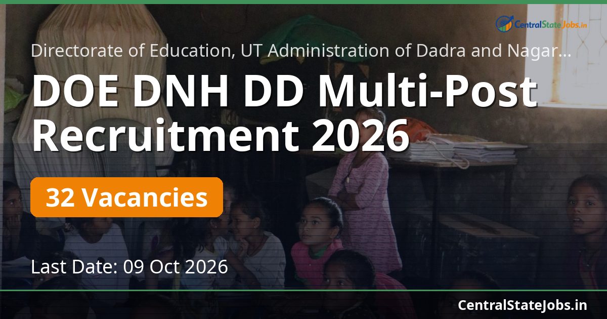 DOE DNH DD Multi-Post Recruitment 2026 — 32 Vacancies