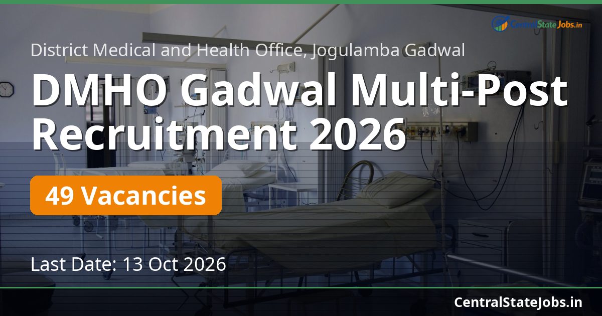 DMHO Gadwal Multi-Post Recruitment 2026 — 49 Vacancies