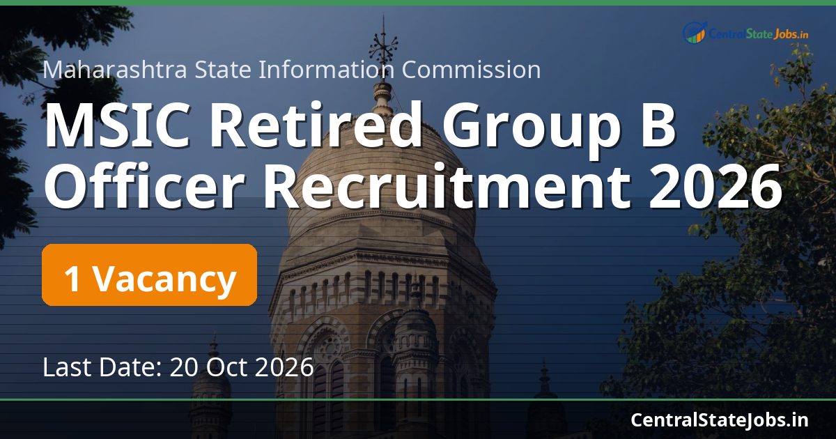 MSIC Retired Group B Officer Recruitment 2026