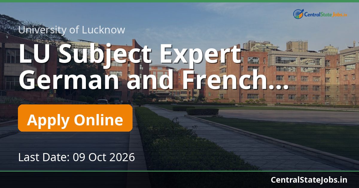 LU Subject Expert German and French Recruitment 2026