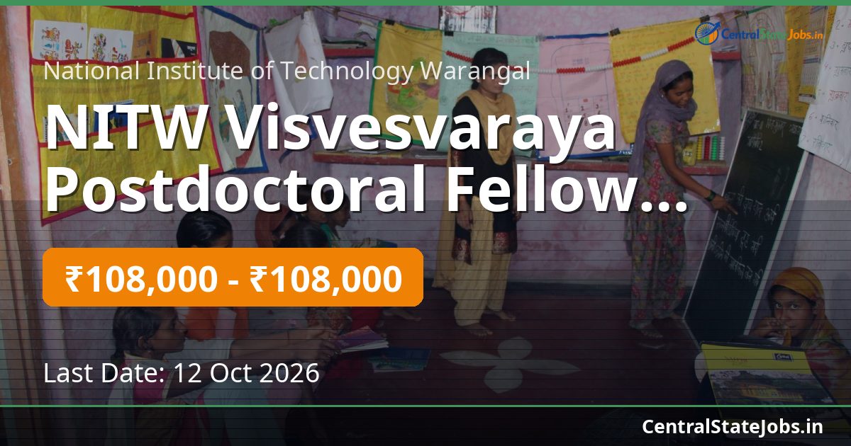 NITW Visvesvaraya Postdoctoral Fellow Recruitment 2026