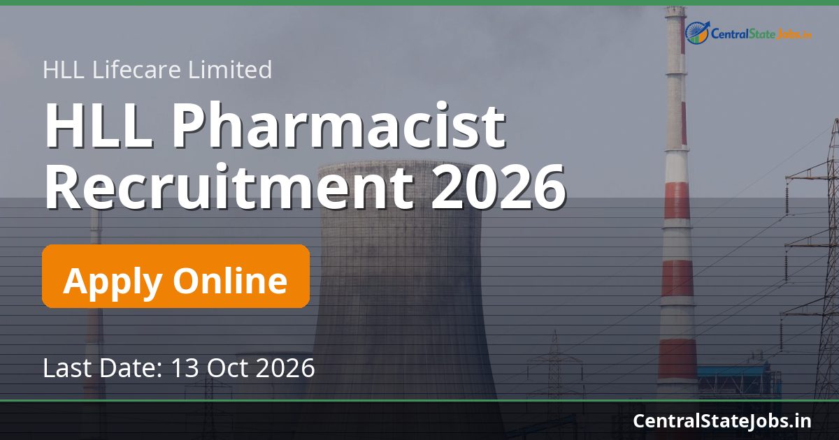 HLL Pharmacist Recruitment 2026
