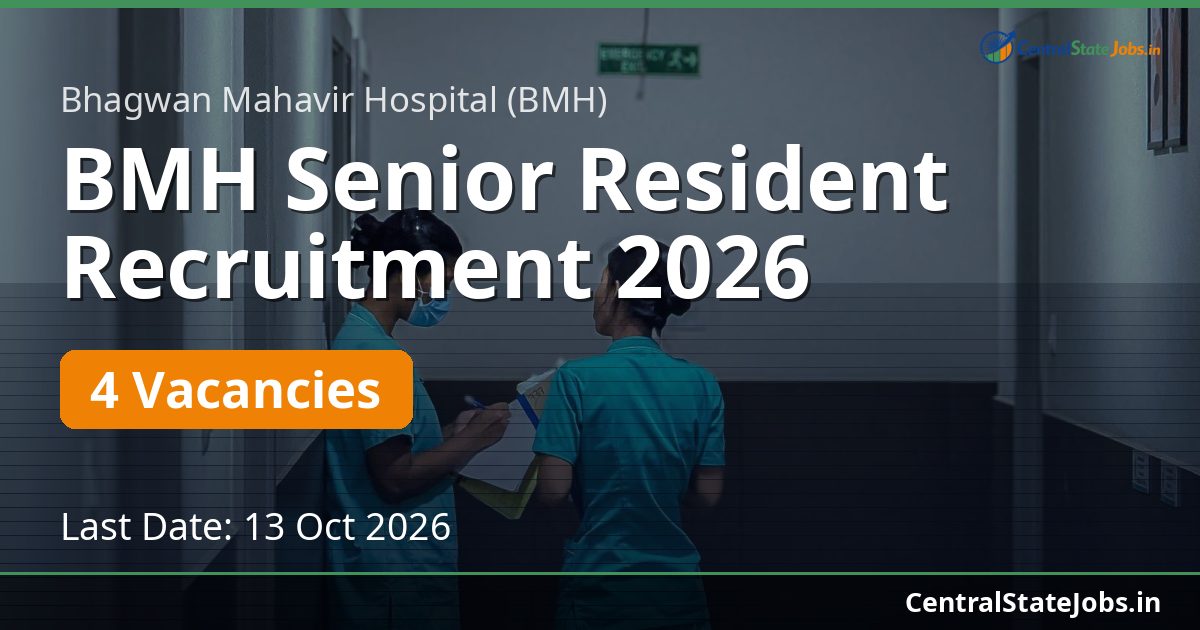 BMH Senior Resident Recruitment 2026