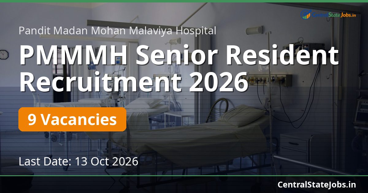 PMMMH Senior Resident Recruitment 2026