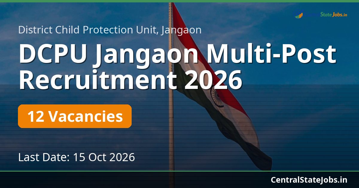 DCPU Jangaon Multi-Post Recruitment 2026