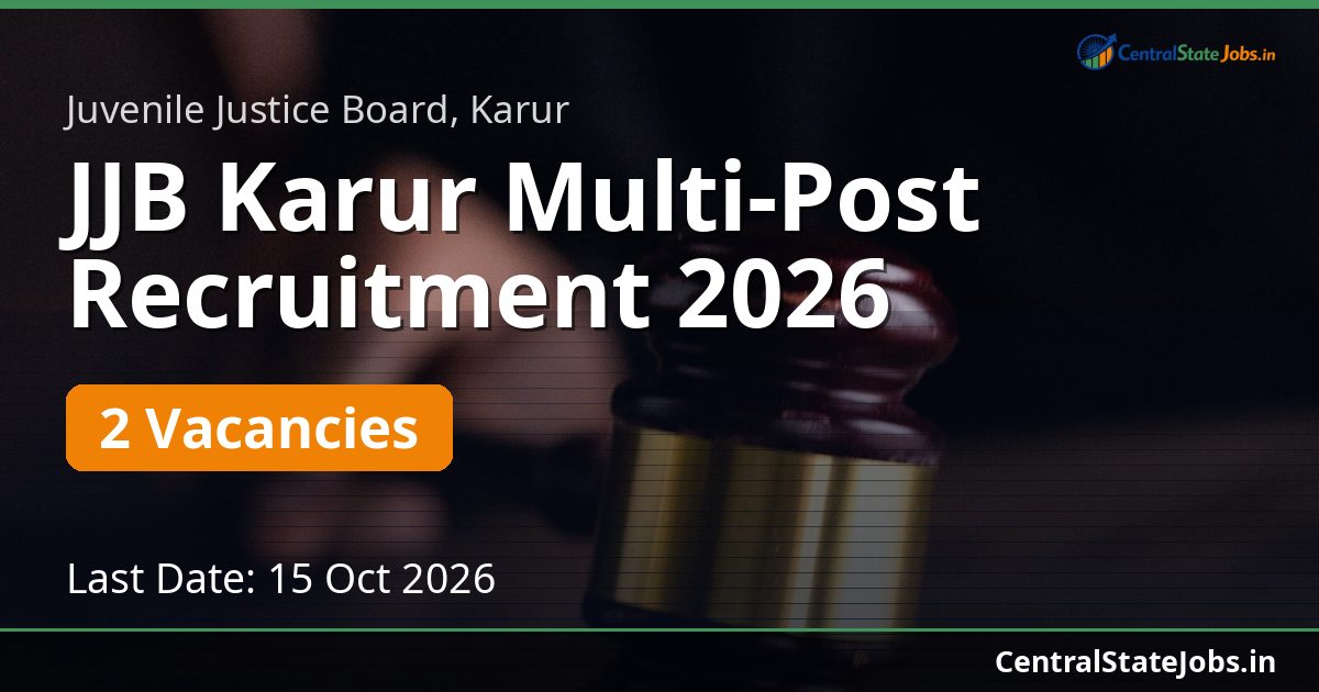 JJB Karur Multi-Post Recruitment 2026