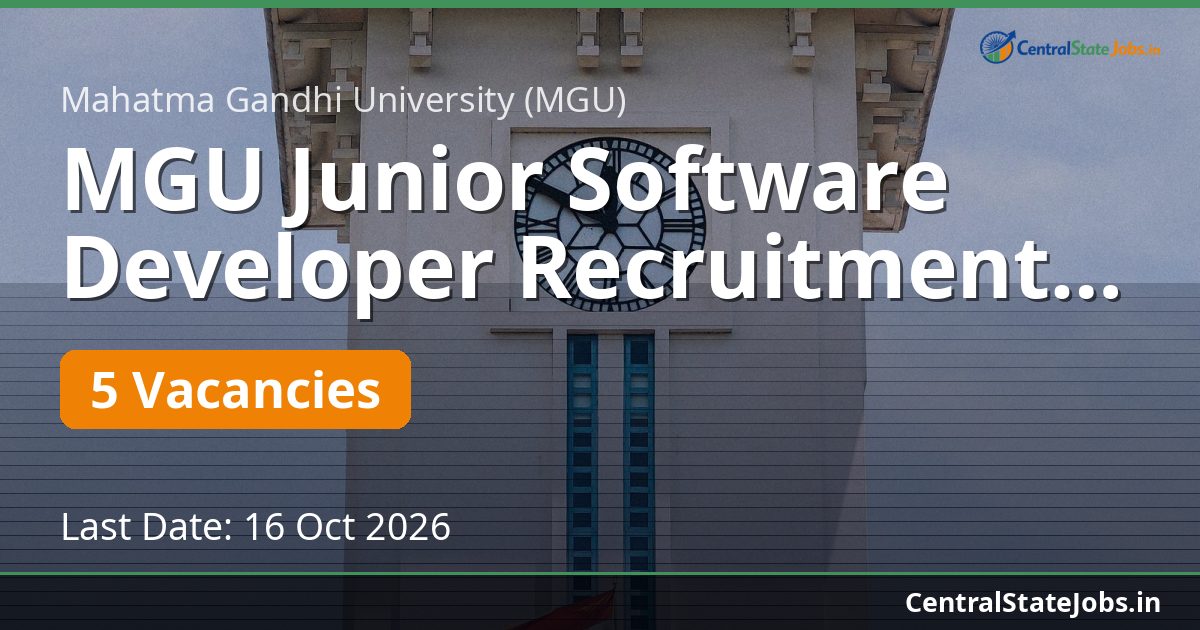 MGU Junior Software Developer Recruitment 2026