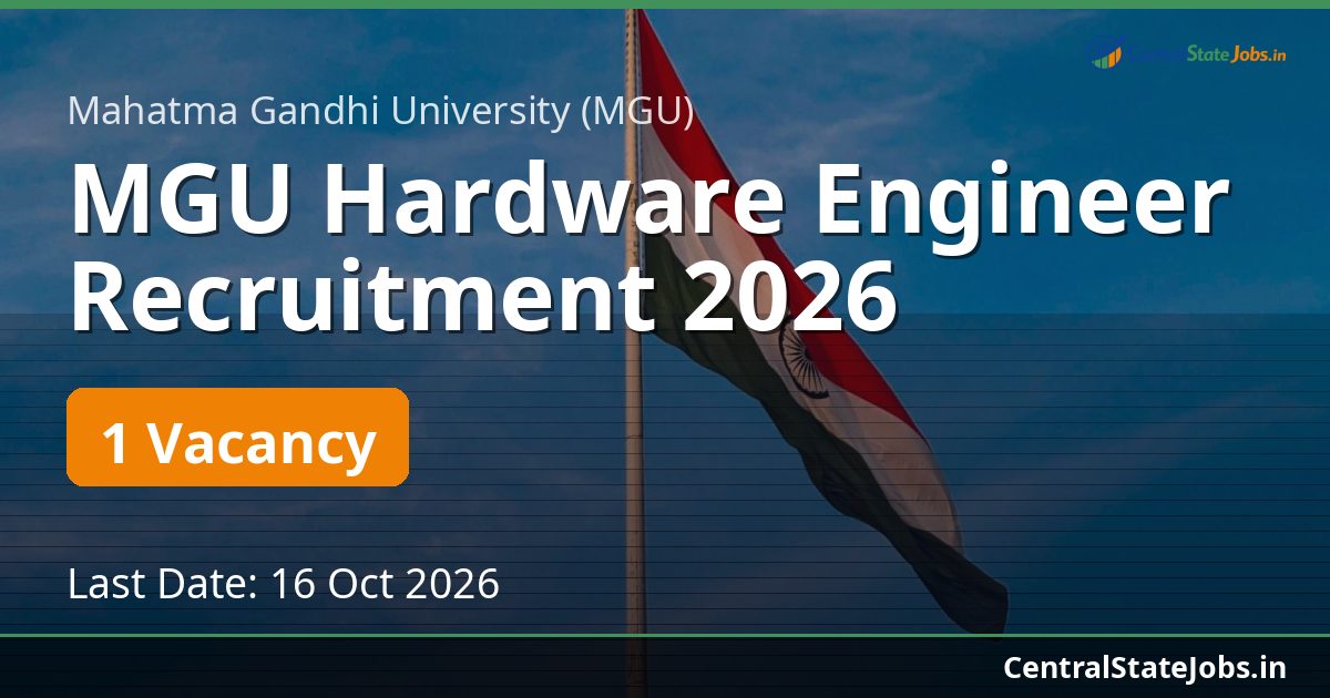 MGU Hardware Engineer Recruitment 2026