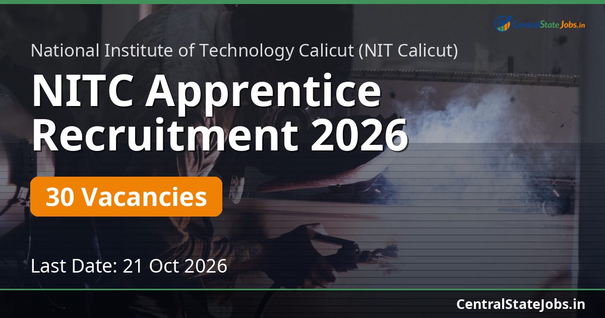 NITC Apprentice Recruitment 2026 — 30 Vacancies