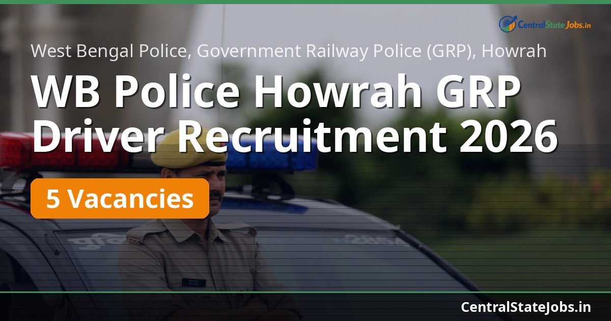 WB Police Howrah GRP Driver Recruitment 2026