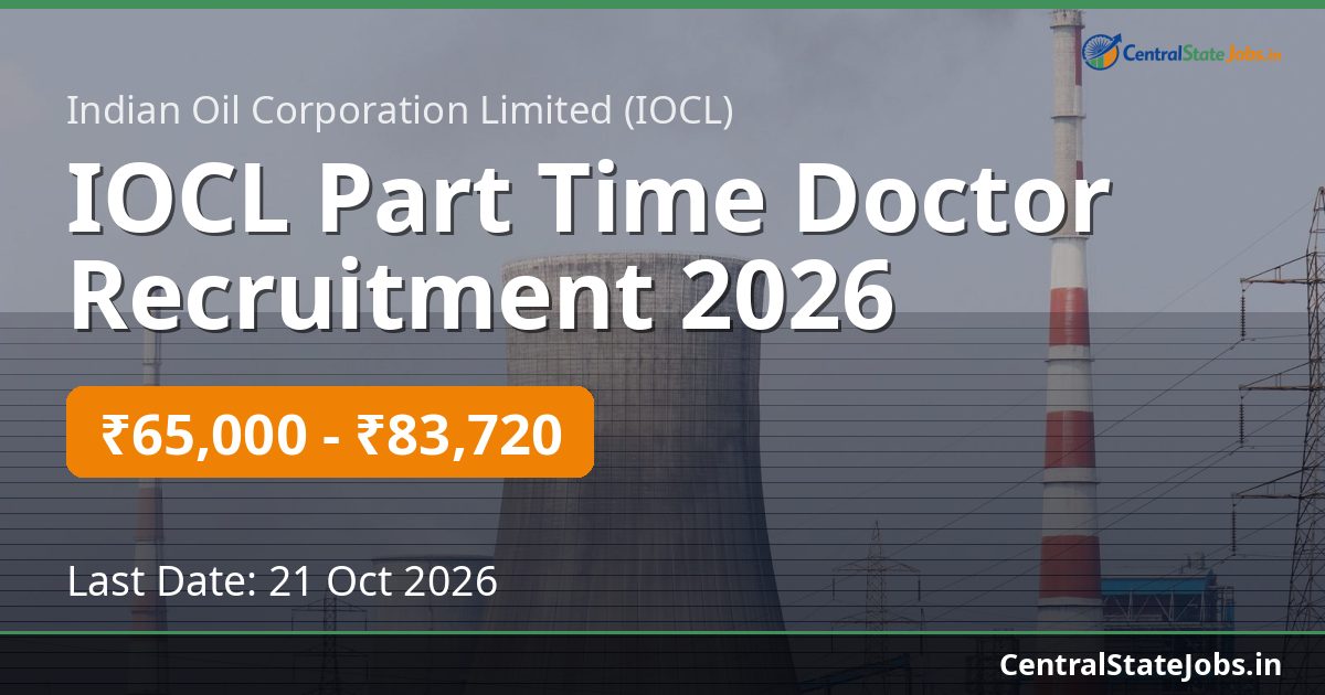 IOCL Part Time Doctor Recruitment 2026
