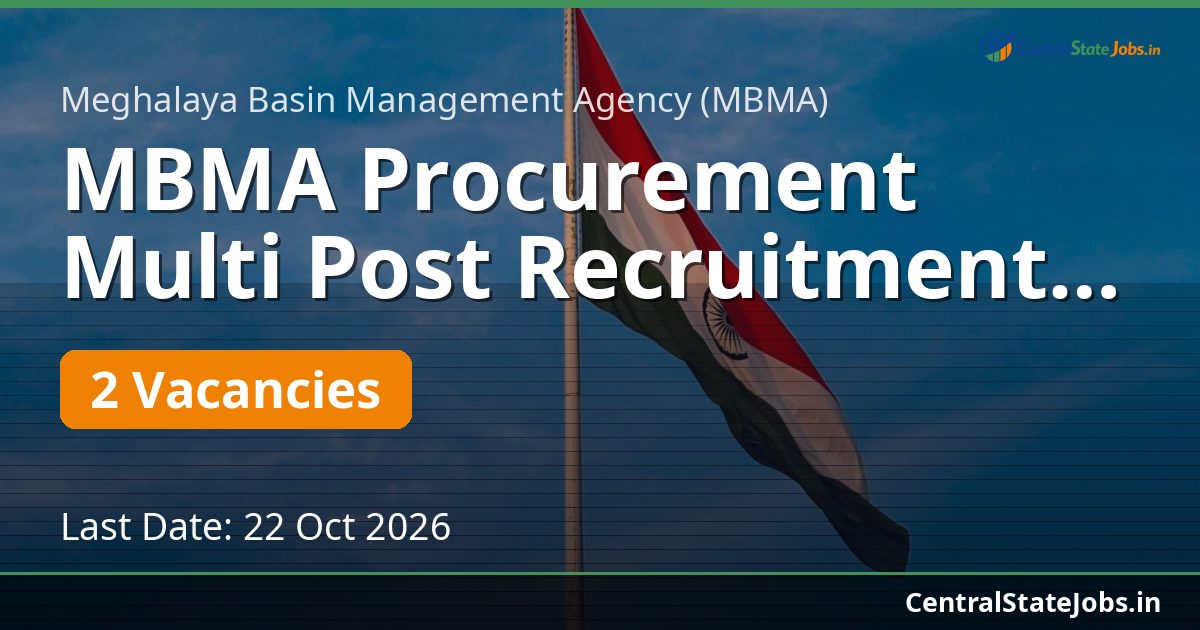 MBMA Procurement Multi Post Recruitment 2026