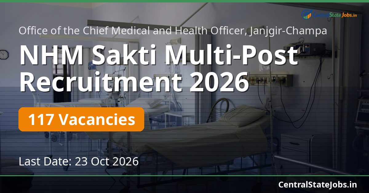 NHM Sakti Multi-Post Recruitment 2026 — 117 Vacancies