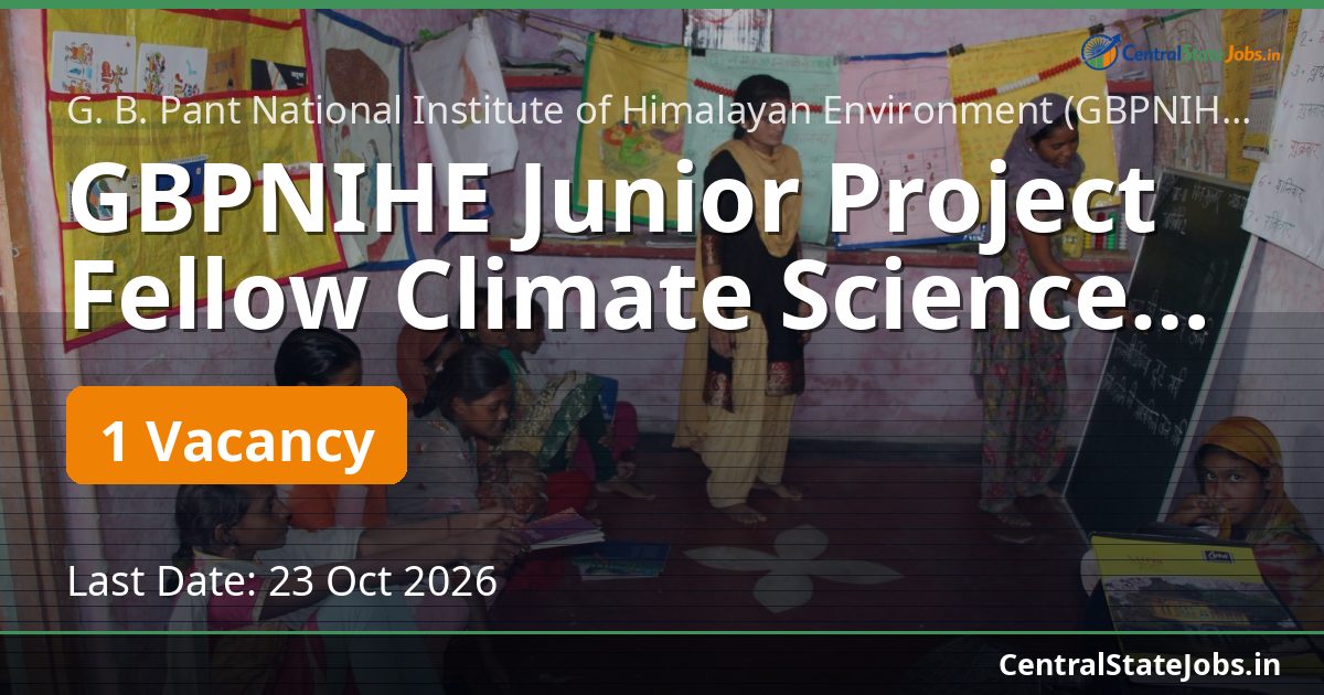 GBPNIHE Junior Project Fellow Climate Science 2026