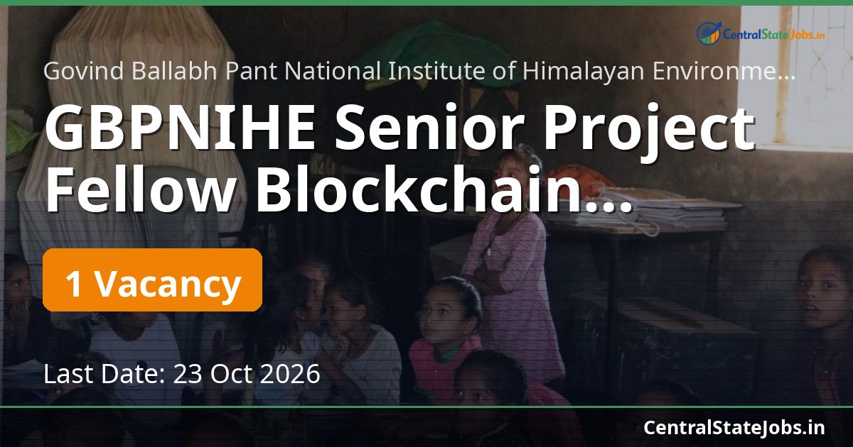 GBPNIHE Senior Project Fellow Blockchain Recruitment 2026
