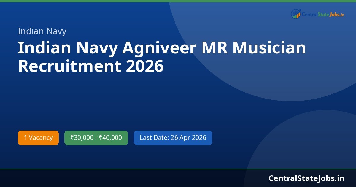 Indian Navy Agniveer MR Musician Recruitment 2026