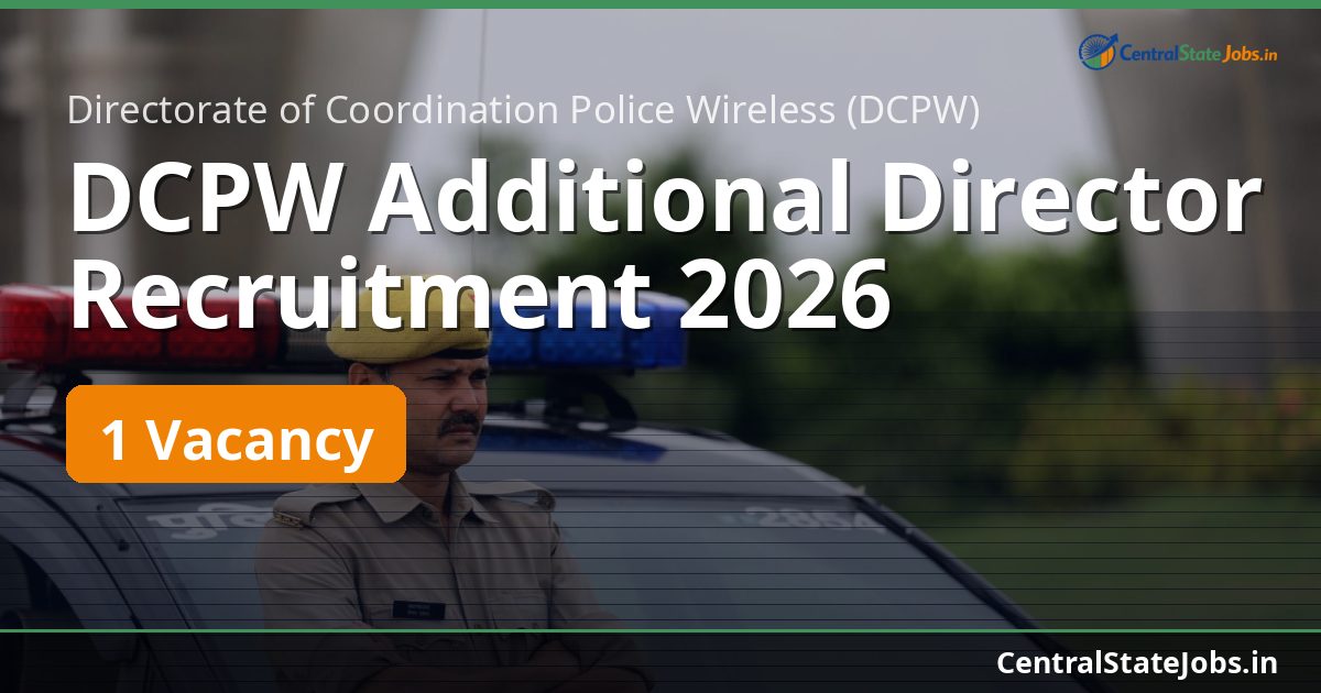 DCPW Additional Director Recruitment 2026