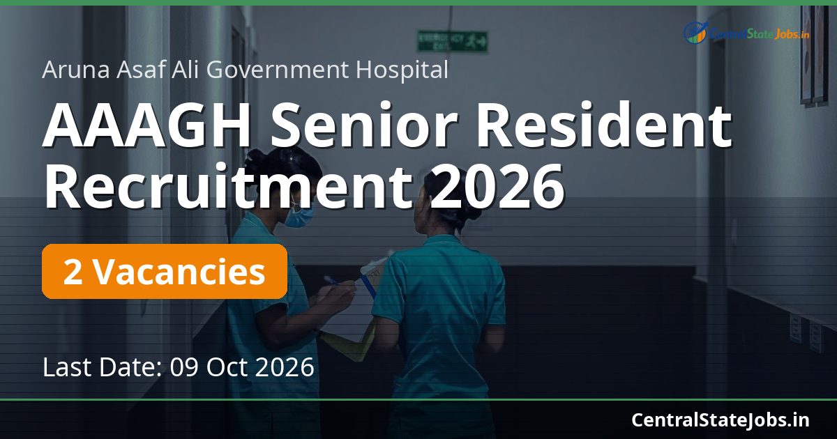 AAAGH Senior Resident Recruitment 2026