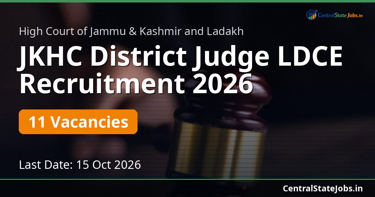 JKHC District Judge LDCE Recruitment 2026