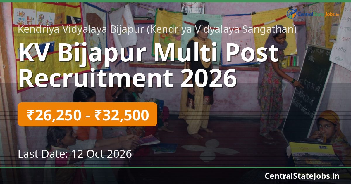 KV Bijapur विभिन्न पदों पर भर्ती 2026