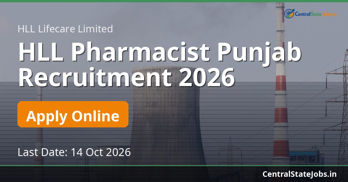 HLL Pharmacist Punjab Recruitment 2026