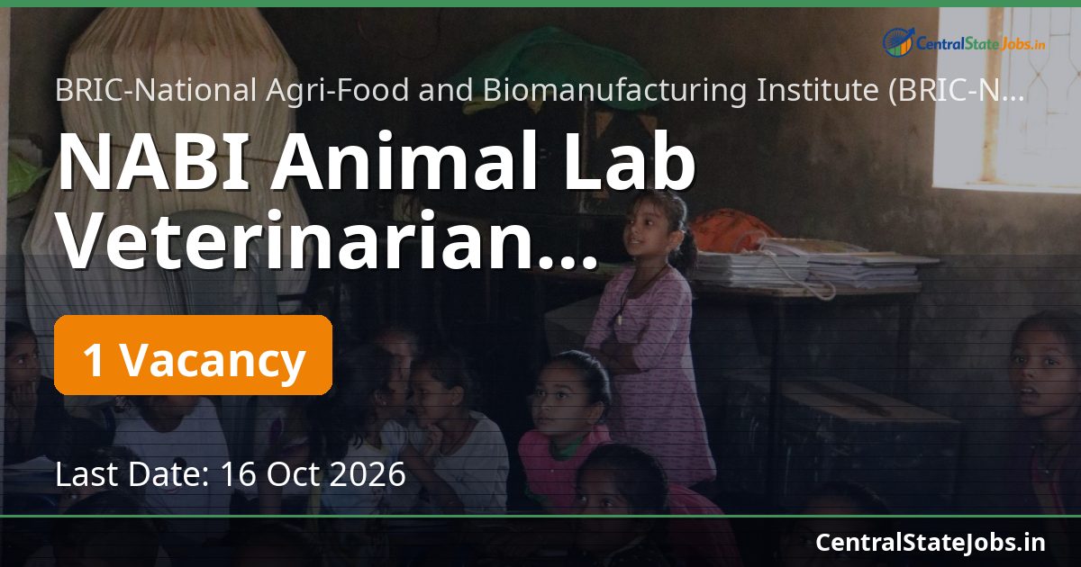 NABI Animal Lab Veterinarian Recruitment 2026