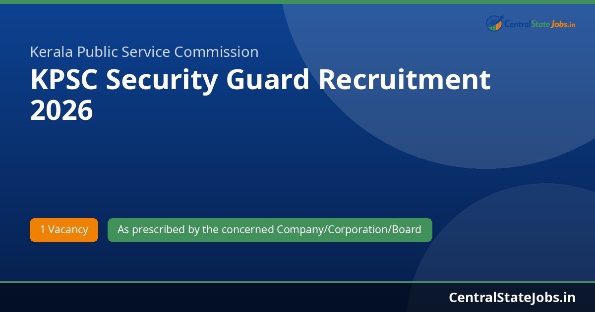 KPSC Security Guard Recruitment 2026