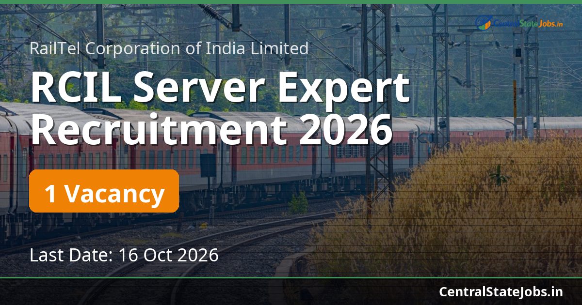 RCIL Server Expert Recruitment 2026