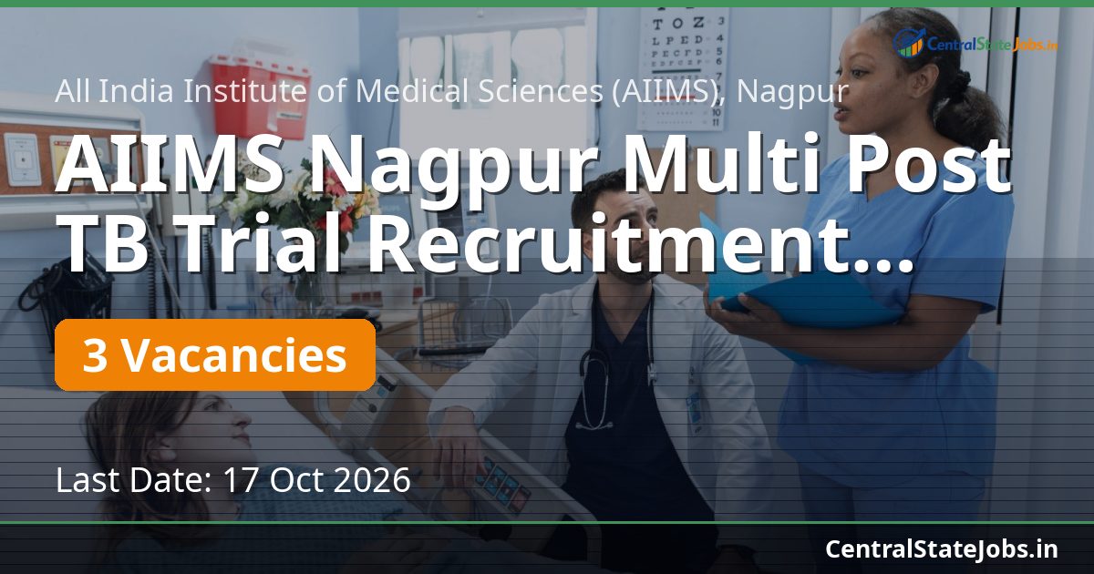 AIIMS Nagpur Multi Post TB Trial Recruitment 2026
