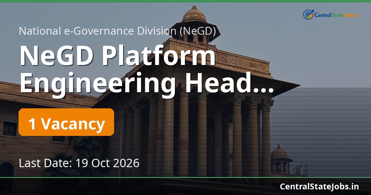 NeGD Platform Engineering Head Recruitment 2026