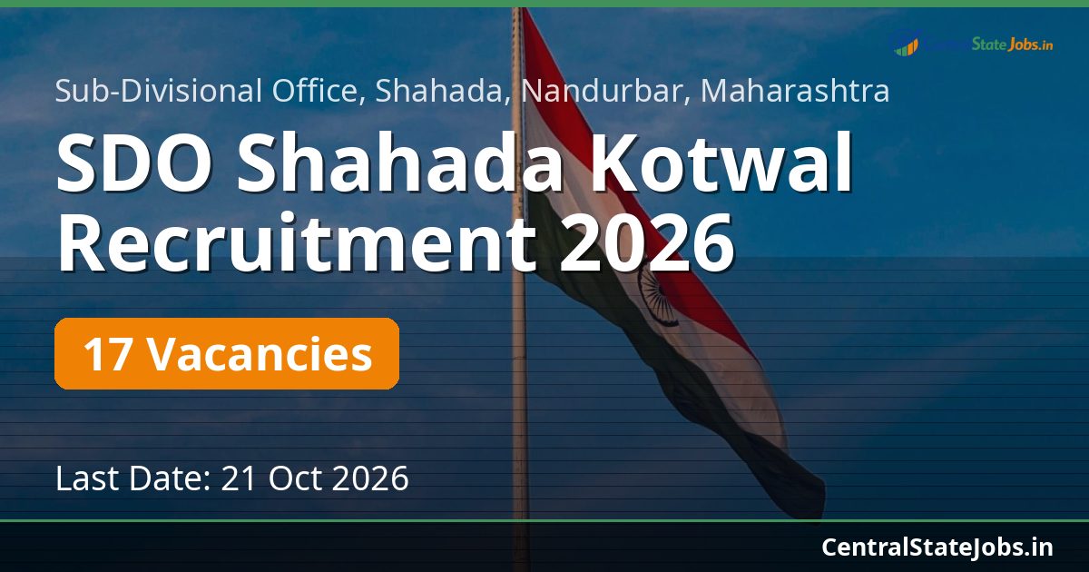 SDO Shahada Kotwal Recruitment 2026