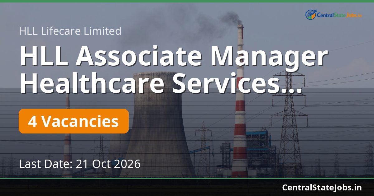 HLL Associate Manager Healthcare Services Recruitment 2026