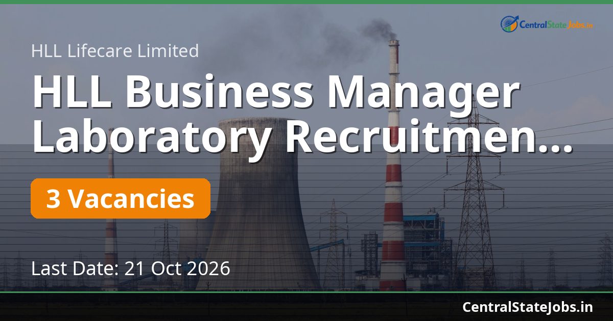 HLL Business Manager Laboratory Recruitment 2026