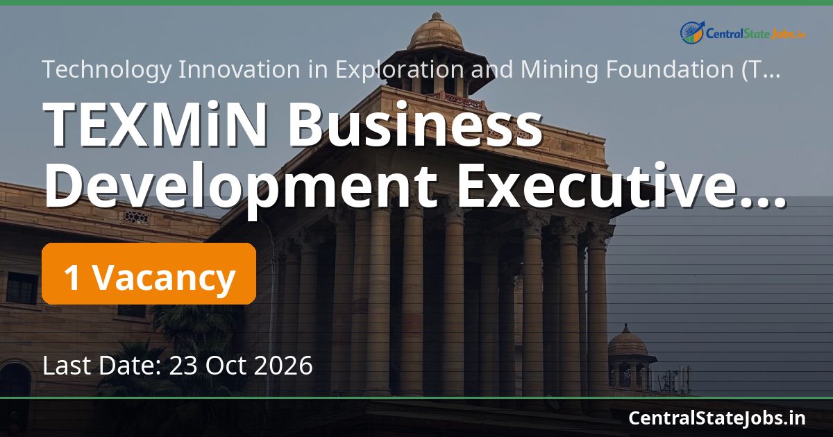 TEXMiN व्यवसाय विकास कार्यकारी भर्ती 2026