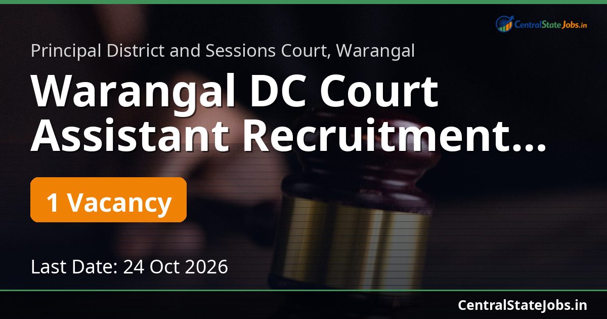 Warangal DC Court Assistant Recruitment 2026