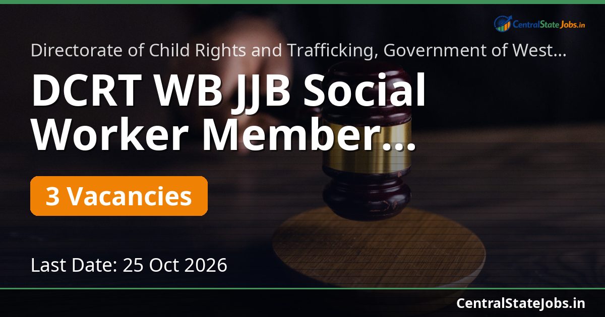 DCRT WB JJB Social Worker Member Recruitment 2026